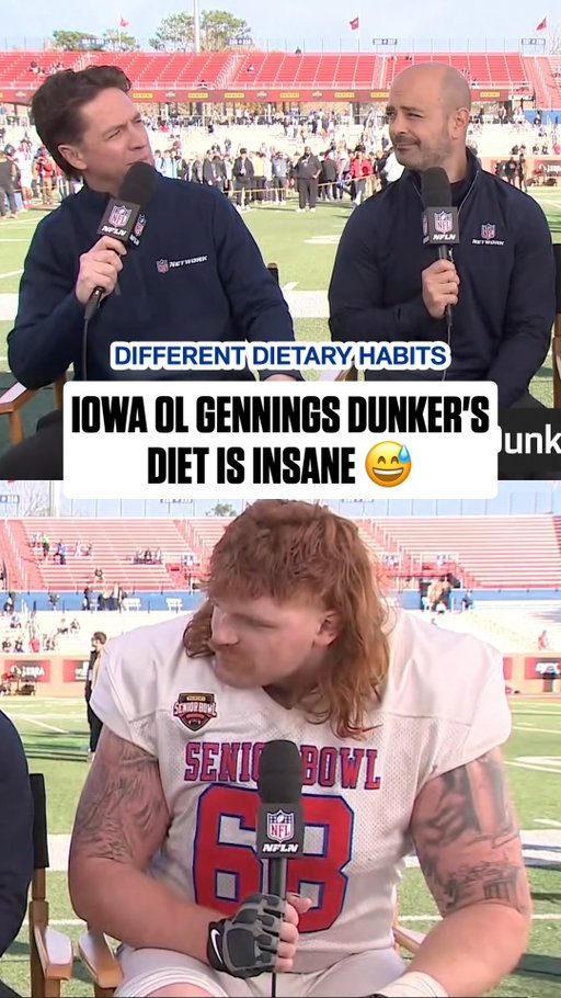 Big diet. Awesome mullet. Gennings Dunker is a character 😂

📺: 2026 Senior Bowl - Saturday 2:30pm ET on NFL Network