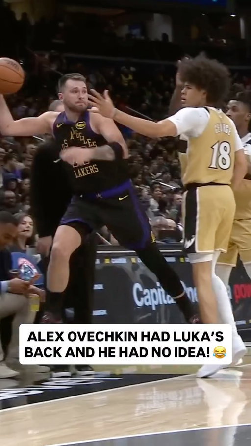 NHL star Alex Ovechkin had @lukadoncic’s back when he was going out of bounds 😅