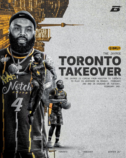 Houston’s very own @tnejaypee is coming to Toronto‼️ Pull up to HoopDome Monday (Feb 2) and Vaughan Tuesday (Feb 3) to see him hoop against Toronto’s athletes 😤