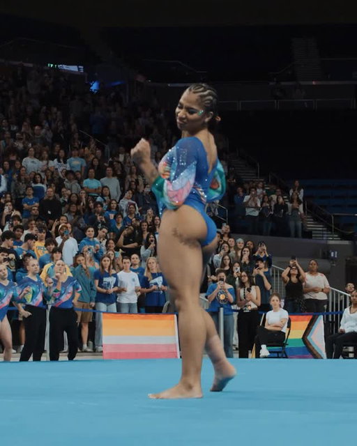 All the perfect angles from @jordanchiles’ latest perfect 🔟 on floor, her second consecutive on floor and her third 🔟 in 13 days. 👑 #ThatGirl #GoBruins