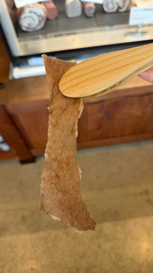 How we make pork skin dog treats! As a whole animal butcher shop, utilization shows up in a lot of ways. When we break down pork loins, we save the skin and dehydrate it instead of discarding it. It becomes something that your pets will go crazy over, but more importantly, it’s part of how we think about respecting the whole animal and minimizing waste at every step.