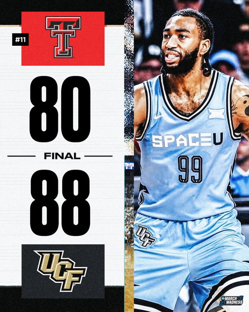 NO. 11 TEXAS TECH FALLS IN ORLANDO 🌴

UCF gets a big time conference win over the Red Raiders ⚔️