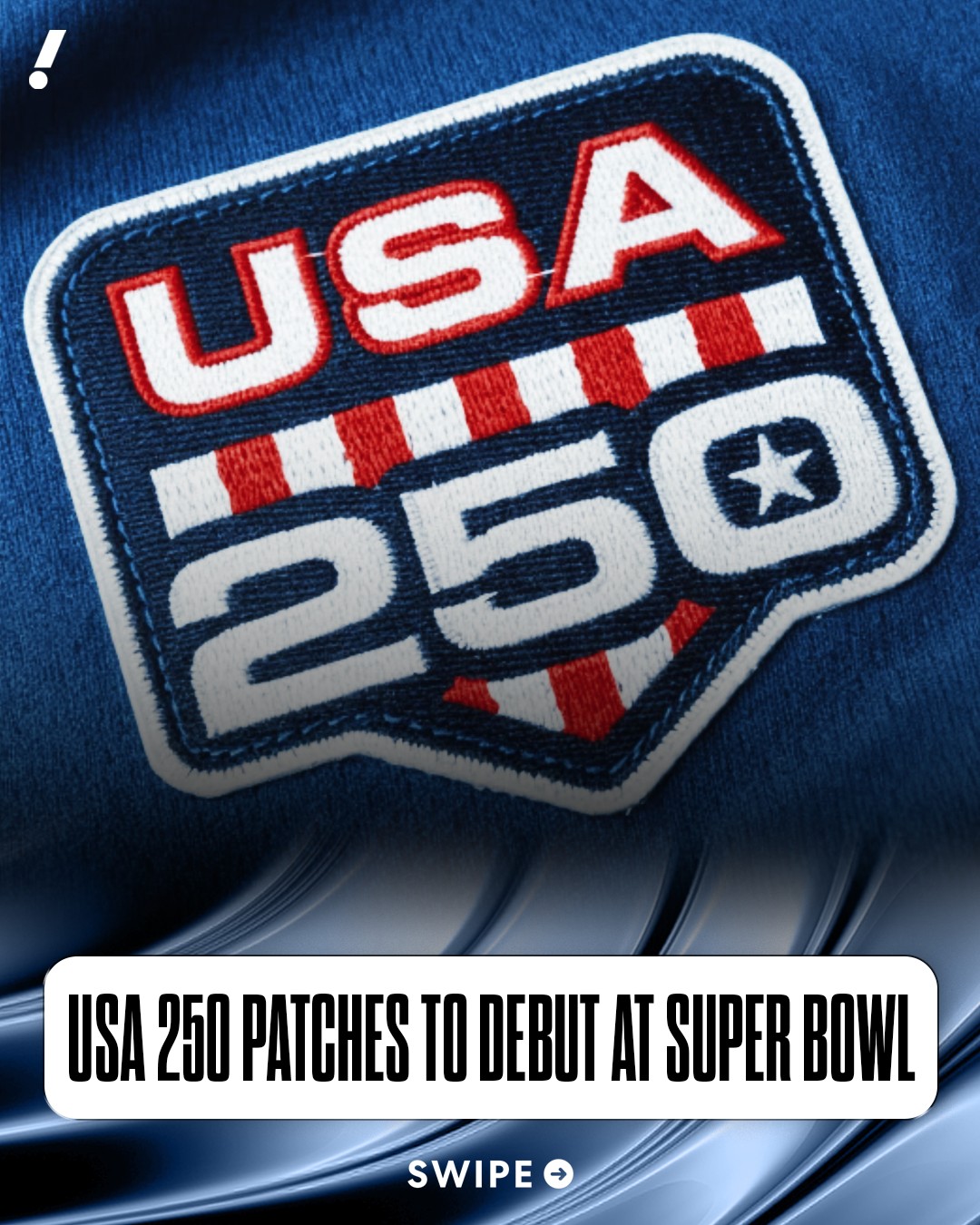 Peep the patch 🪡 👀 

The Patriots and Seahawks will debut a USA 250 patch, introduced by the White House and Fanatics, on their Super Bowl uniforms. The patch will also be worn by athletes in America’s other major sports leagues later this year.