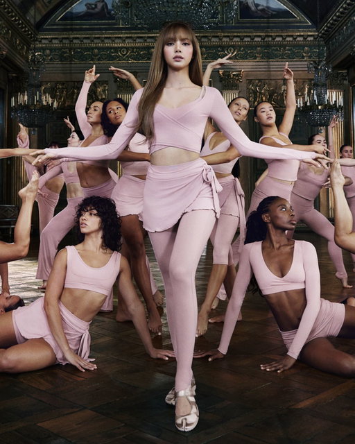 @lalalalisa_m wears the NikeSKIMS Spring ‘26 collection—a ballet-inspired system of dress for the gym, studio, and beyond.