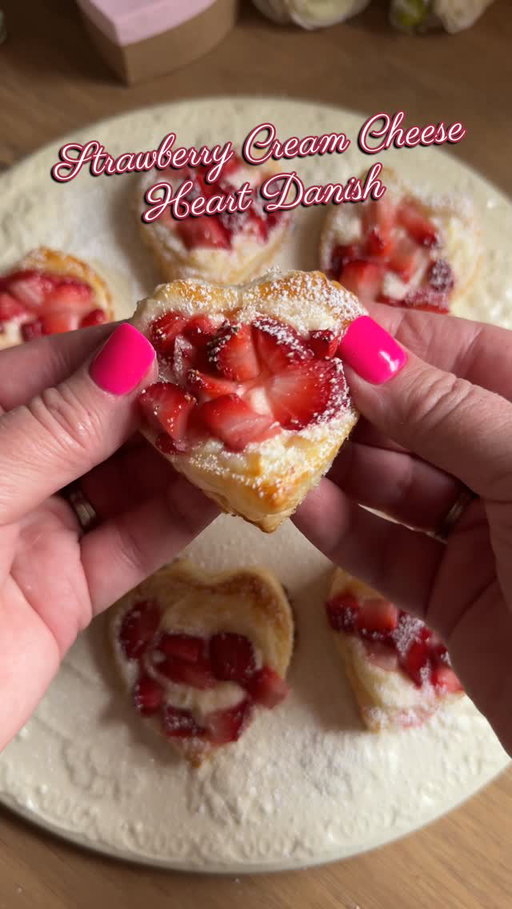 Strawberry Cream Cheese Heart Danish ❤️

The perfect Valentine’s Day treat—easy, flaky, and bakery-worthy. Using a heart-shaped cookie cutter, cut puff pastry into hearts, then use a slightly smaller heart cutter to score a border about ¼ inch from the edge. Mix together 8 oz cream cheese, 1 tsp vanilla, and ½ cup powdered sugar. Pipe the filling into the center of each heart, top with diced strawberries, brush the edges with egg wash, and bake at 400°F for 10–12 minutes until golden. Finish with a light dusting of powdered sugar and enjoy warm ✨

Be sure to head over and see what Valentine’s treats my friends have baked up for you! 💕

@ginghamandbows 
@our.cozy.little.home
@farmgirlfarmlife 
@literallyrose__

#valentinesbaking #puffpastry #easyrecipes #strawberry #danish