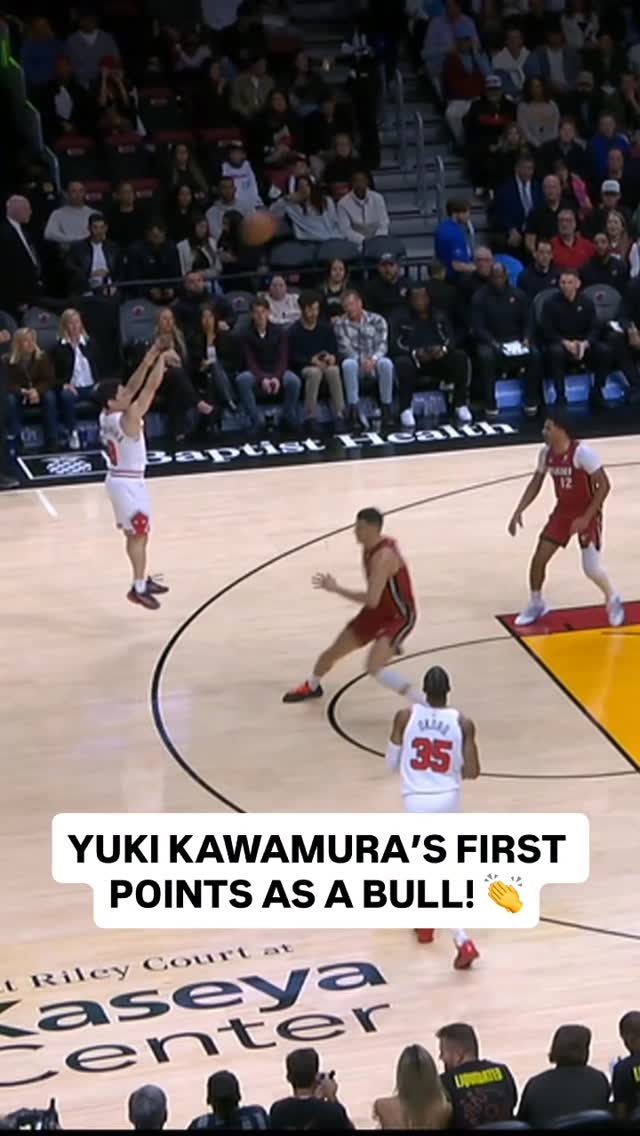 @kawamurayuki_8 launches the triple for his first points as a Chicago Bull! 👏 CHI/MIA • NBA League Pass • <link in bio>
