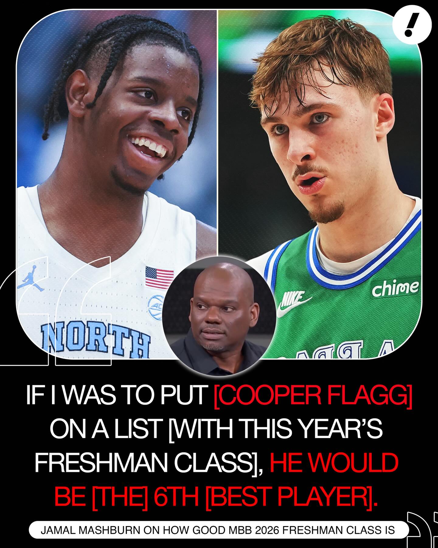 Jamal Mashburn has a wild take on Cooper Flagg if he was in this year’s MBB freshman class 😳

(via @tntsportsus)
