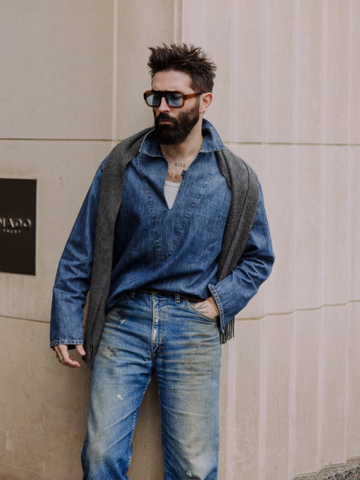 Made it to Chicago. Day one - double denim for @chicagocollective. Shooting for @extraitastyle with our team over the next few days, let’s get to work.