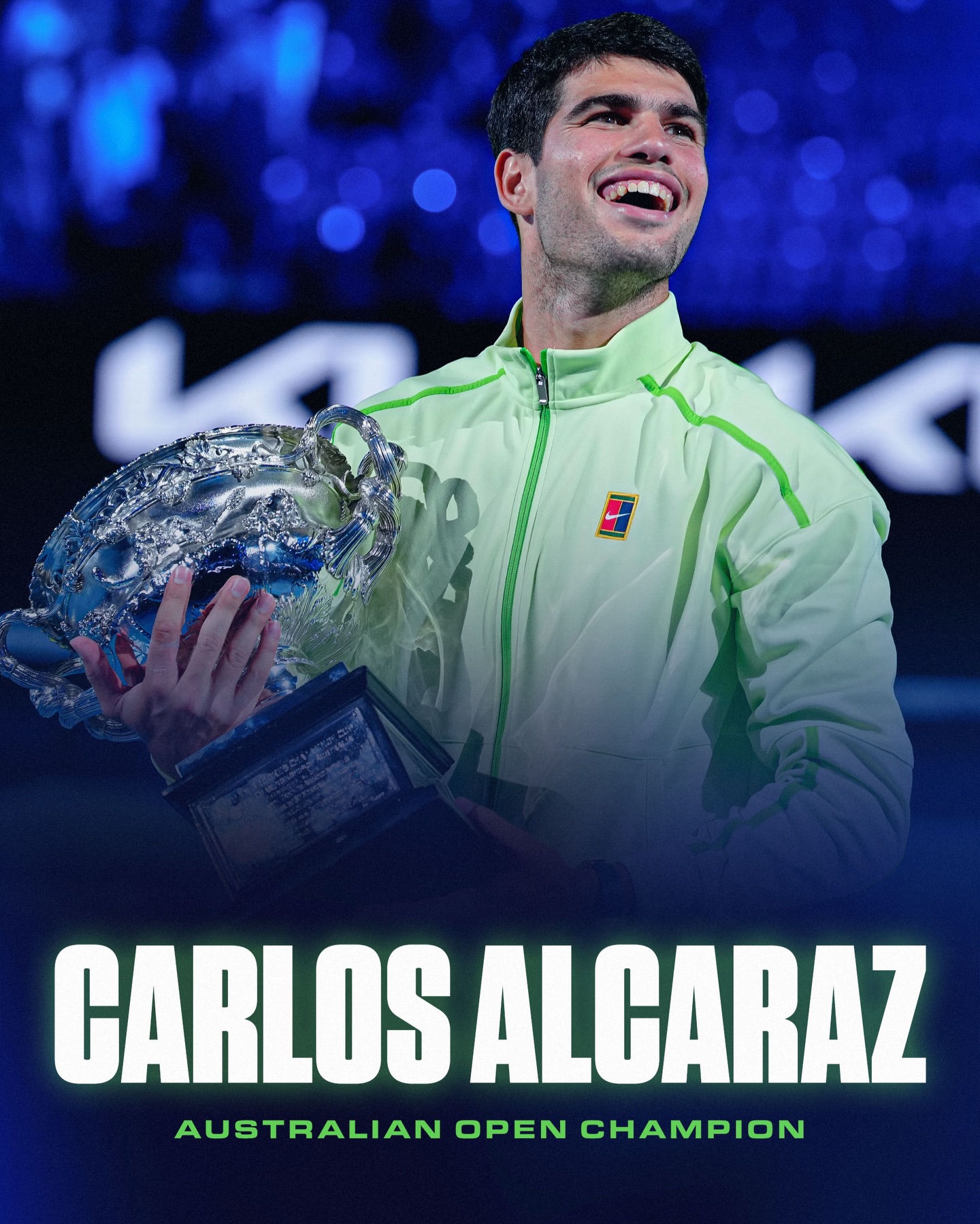 Carlos Alcaraz is the youngest man ever to complete a career Grand Slam after securing the Australian Open title against Novak Djokovic. 👏