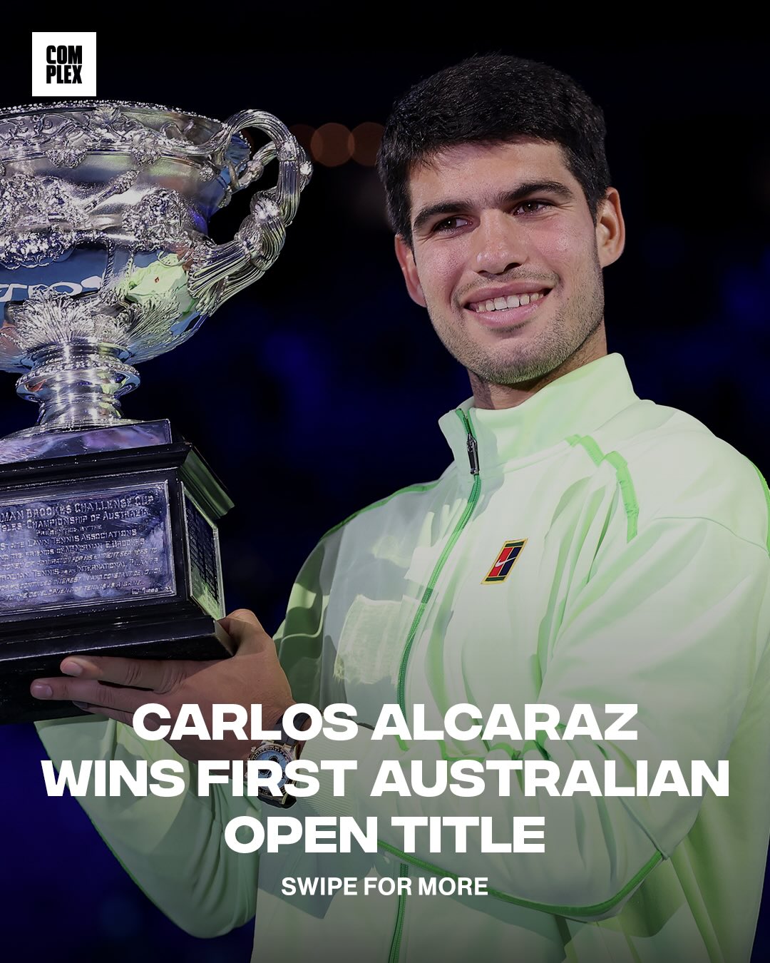 Carlos Alcaraz defeated Novak Djokovic to win his first Australian Open title 🍿