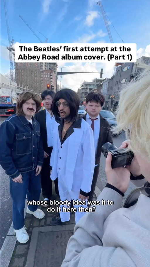When the Beatles accidentally picked the Old Kent Road instead of Abbey Road. 🛣️ Featuring @jakebhardwajtv @finlaycomedy @tiernancomedian @_ednight @floodhaha . Thanks to @atr_superfan 📽️. #thebeatles #abbeyroad #sketch #funny #ukcomedy