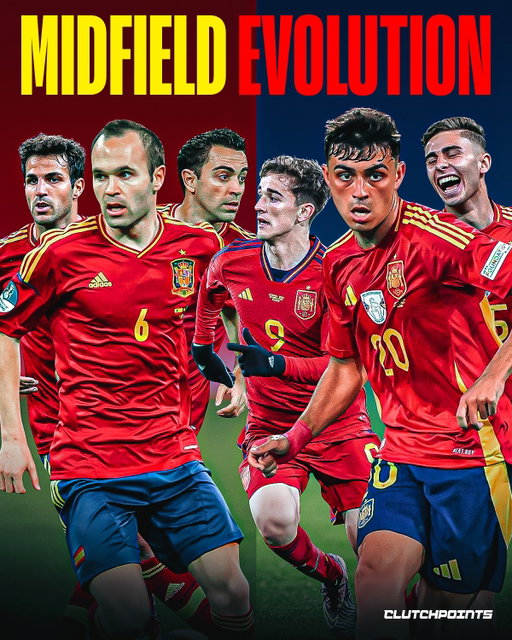 Spain once ruled football through midfield control. Xavi, Andrés Iniesta, Sergio Busquets, Xabi Alonso, Cesc Fàbregas, and David Silva defined an era built on rhythm, patience, and total control. The ball rarely left their feet, and games were decided long before the final whistle.

Today’s core tells a different story. Rodri anchors the side with physical dominance and intelligence, while Pedri and Gavi bring intensity, verticality, and relentless movement. Add Dani Olmo, Fermín López, and Fabián Ruiz, and the midfield feels faster, sharper, and more direct.

The trophies of the past were built on control. The promise of the present is built on balance, technique paired with athleticism, structure mixed with chaos.
Spain’s midfield legacy hasn’t faded. It’s evolving.