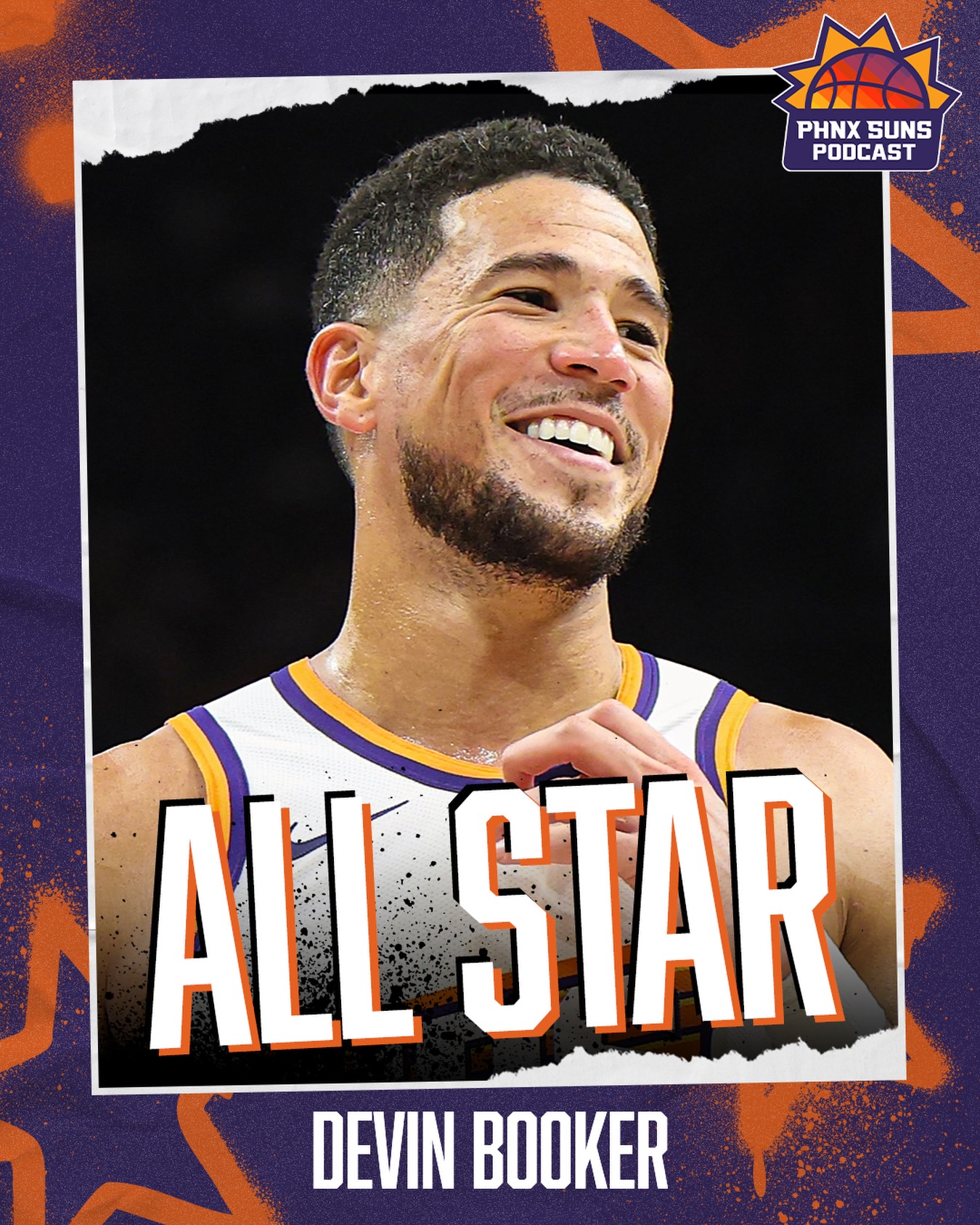 5x NBA ALL-STAR. 

Devin Booker has been selected as a Western Conference All-Star reserve ⭐️