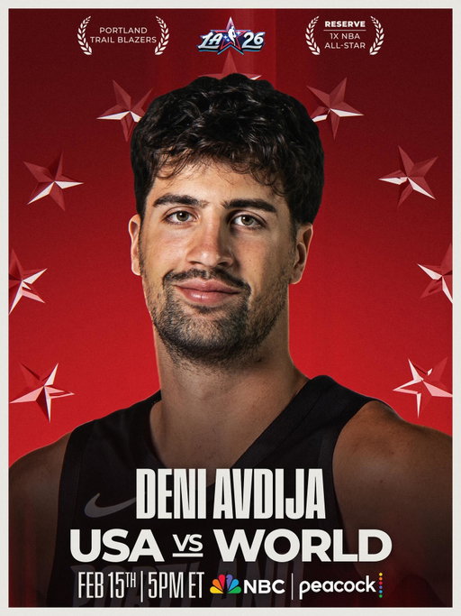 Deni Avdija is making his 1st NBA All-Star appearance. Drafted as the 9th overall pick in the 2020 NBA Draft out of Israel, @deniavdia8 is averaging 25.5 PPG, 7.2 RPG and 6.7 APG for the @trailblazers this season.