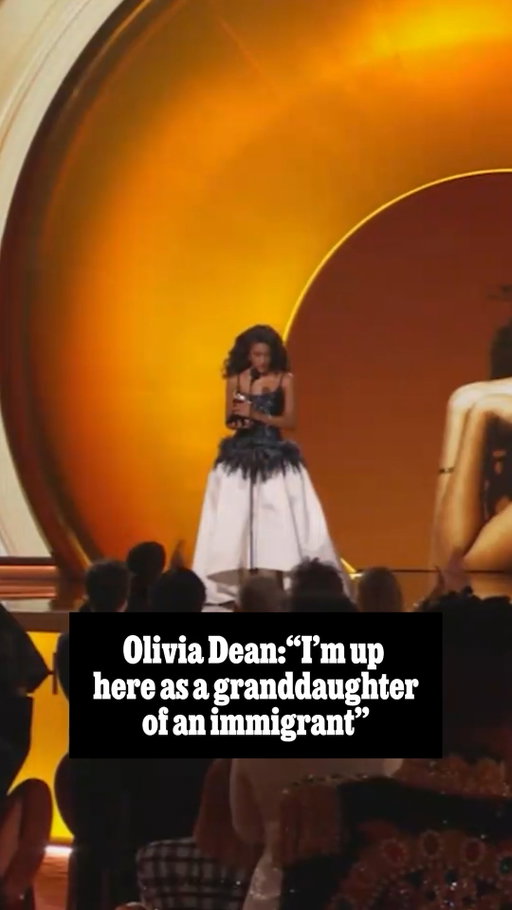Olivia Dean wins Best New Artist at the 2026 #Grammys and says she "wouldn't be here" without her immigrant family. 

Head to the link in our bio for live updates from the Grammy awards.