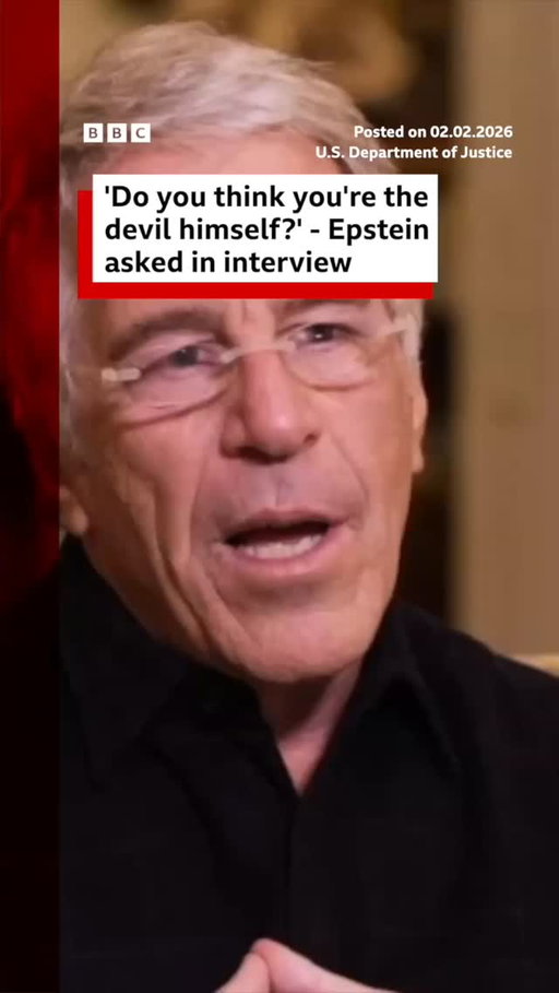 This is the moment the late sex offender Jeffrey Epstein said "I have a good mirror", when asked if he thinks he's the devil himself.
 
The newly released full video file - which runs for nearly two hours - shows Epstein facing questions from an interviewer.
 
It has not been confirmed who is asking the questions, or when and why the footage was filmed.
 
The video is part of millions of files released on Friday by the US Department of Justice.
 
Tap the link in @BBCNews's bio to read further details from this latest release of data related to Epstein.
 
#BBCNews