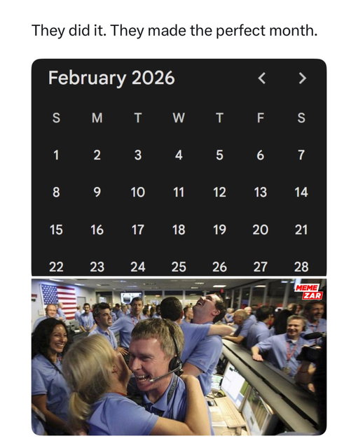 Peak calendar performance 😩🤌

#memezar #february #2026 #calendar