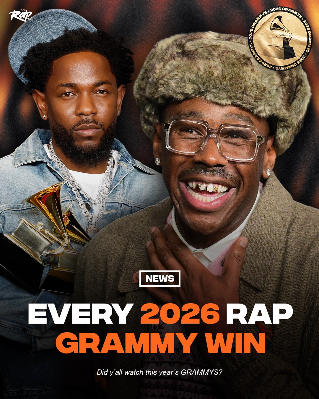 Here are the winners of each rap category at the 2026 Grammys‼️🔥

Did y’all catch the show last night⁉️