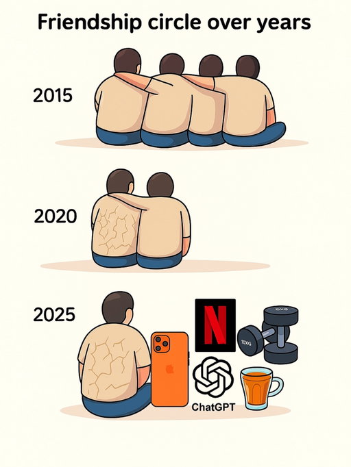 We got more connected than ever… but somehow ended up more alone. 😢 
Do you think tech brought us closer or pushed us apart?