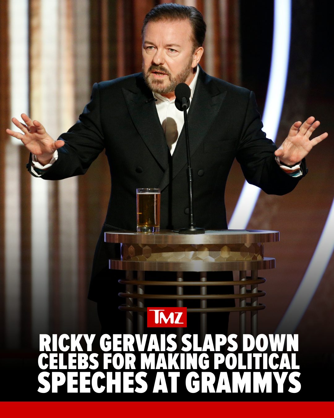 Last night's Grammy Awards was a nightmare for Ricky Gervais ... at least judging by his stance on political acceptance speeches. 👀👀👀

Full story at the link in bio.
