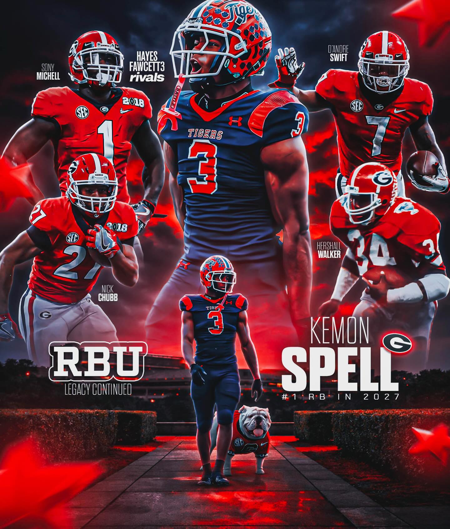 BREAKING: Five-Star RB Kemon Spell has Committed to Georgia, he tells me for @Rivals.IG

The 5’10 210 RB from McKeesport, PA chose the Bulldogs over Penn State, Notre Dame, Ohio State, and Miami

He’s the No. 1 RB in the 2027 Class on all websites