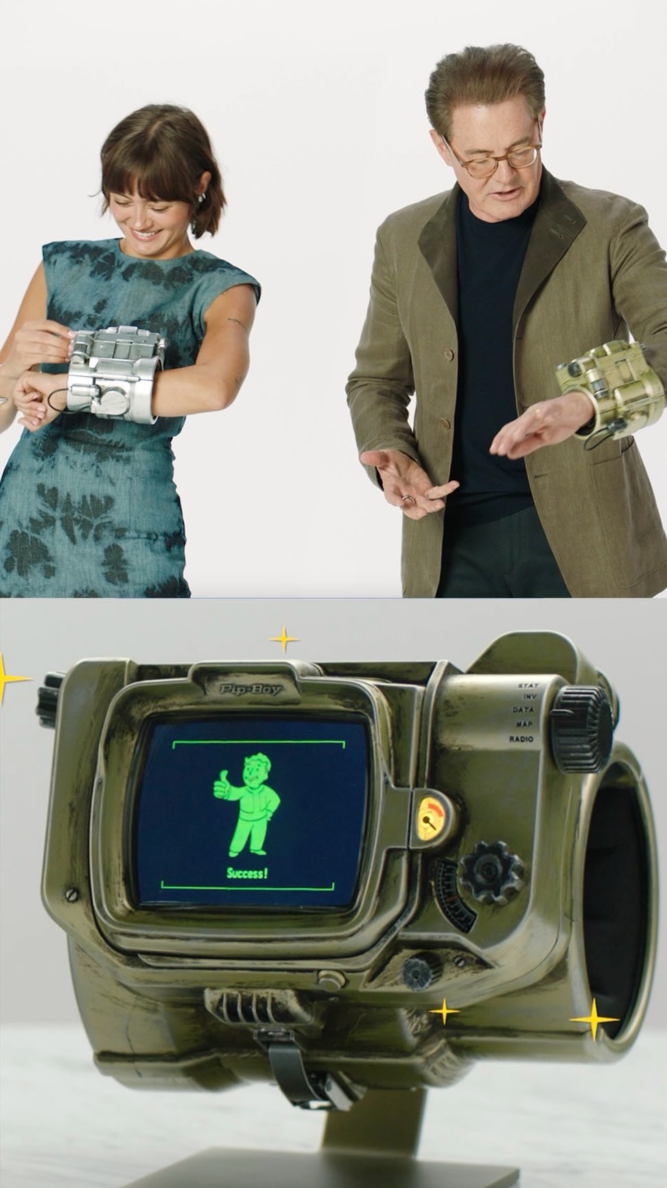 Good afternoon Vault Dwellers! We have a special presentation from Ella and Kyle, reminding you that Pip-Boys are available for purchase on @amazon at the link in our bio. The Overseer model featuring a new gold finish is coming soon!