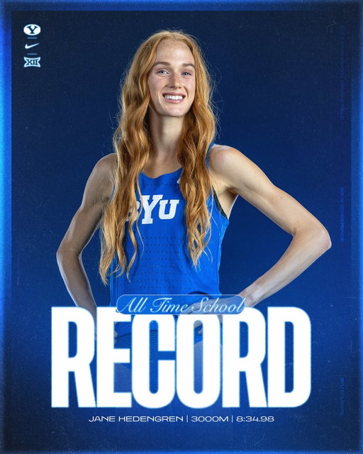new school record set by @janehedengren puts her at the no. 2 all-time NCAA mark in the indoor 3000M👏