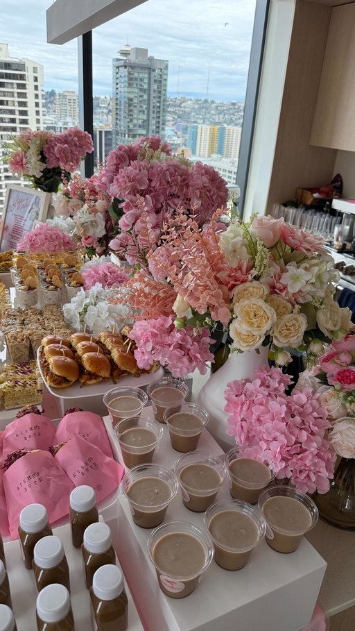 Everything on the menu:

• Paneer Tikka Sliders
• Tea Sandwiches
• Avocado Chaat Toast
• Egg Bhurji Sliders
• Rose Pistachio Croissants
• Kulfi Parfait Cups
• Elote Pasta Salad
• Chaat Papdi Cups
• Ras Mali Tres Leches
• Cold Coffee
• Iced Masala Chai Latte

Huge shoutout to @sweet.whispers.co for perfectly executing my Pinterest ideas.

(indian fusion party food, party food, event catering, pinterest decor, birthday party, birthday decor, birthday party food ideas, birthday brunch, 30th birthday)
#seattlefoodie #seattleeats #birthdayparty #partyfood #indianfusionfood