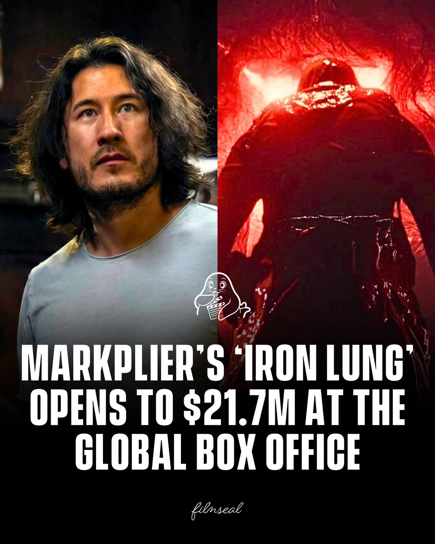 Markiplier’s self-financed sci-fi horror film Iron Lung opened to about $21.7 million worldwide at the global box office.

A huge return considering the production budget was reported at approximately $3 million, making it a very profitable indie hit driven largely by his online fanbase.

-
#markiplier #filmseal