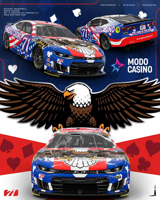 The Great American Racecar returns.

@modo_casino is set for a six-race schedule between our three drivers beginning with @mc_driver in the Daytona 500.