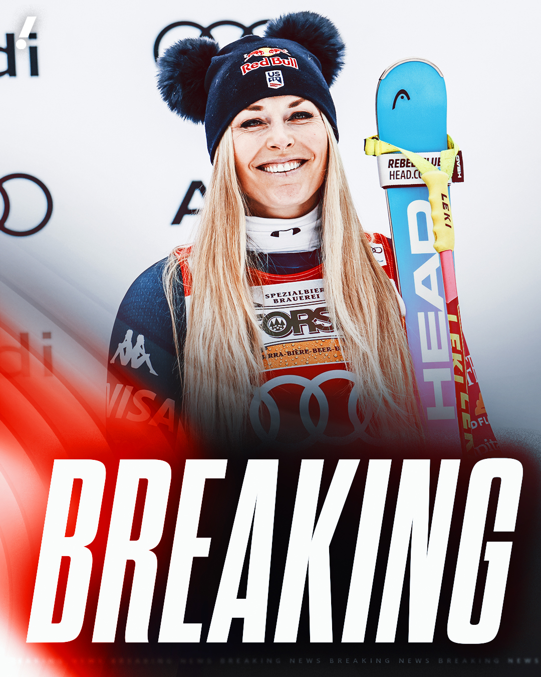 BREAKING: 41-year-old Lindsey Vonn announces she will compete in the 2026 Winter Olympics despite suffering a ruptured ACL after a crash that occurred a week before the Milan Cortina Opening Ceremony.