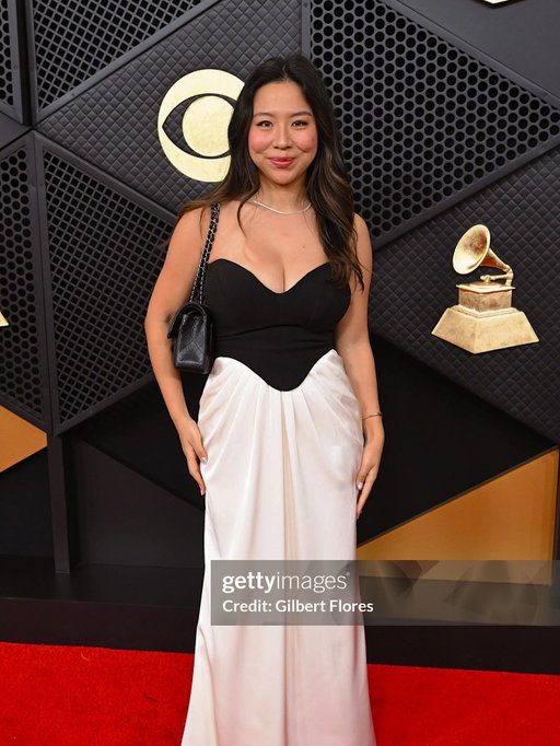 grammys for work 🎶🥹 see all the highlights @youtube - lot of late nights & hard work and all my amazing teammates, but what a crazy night. my phone gallery is my flex now 😭 And 1.5M views less than 12 hours of posting? 💅

Dress @azaziebridal 
shoes @prada
bag @chanel 
necklace & earrings @theofficialpandora 
makeup @diorbeautylovers @dior

hair @isaiahcortezcolor_ @ramontgarcia @andylecomptesalon 
watch @cartier @cartierwatchcommunity