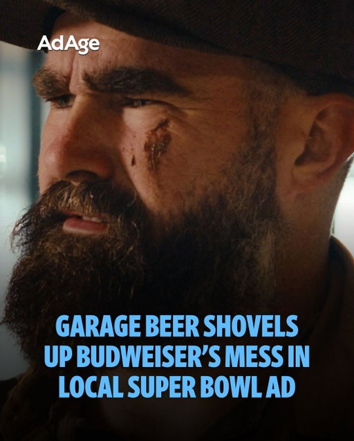 The Clydesdales are back this year. And @drinkgaragebeer is here to clean up after them.

The upstart brewer, which was Ad Age’s Marketer of the Year for 2025, is taking some of the wind out of Budweiser’s sails this week with a parody ad—featuring @jason.kelce and Beau Allen.

📲 Read about the full campaign, which will air locally in the Philadelphia area during the Super Bowl, at the link in our bio. 🔗