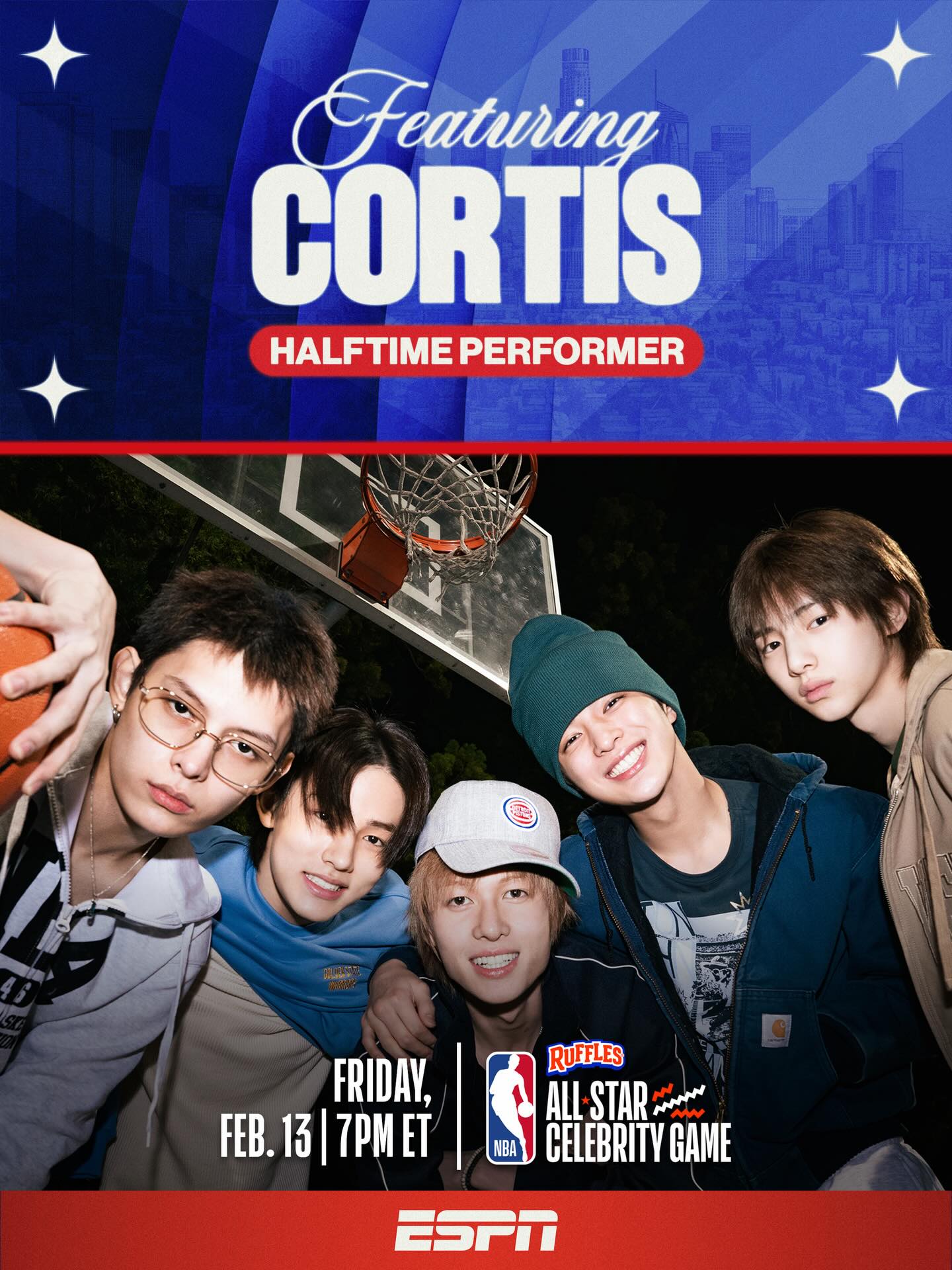 Performing at halftime of the 2026 @ruffles Celeb Game at NBA All-Star… @cortis!