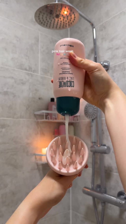 asmr pink hair wash 🎀🩰🚿🫧 

products 
@tangleteezer hair brush 
@cocoandeve like a virgin hair mask, shampoo, conditioner & miracle hair elixir 
@_sundayrain_ hair + body mist in açai berry 
@amika blowout spray 

#asmr #asmrsounds #haircareroutine