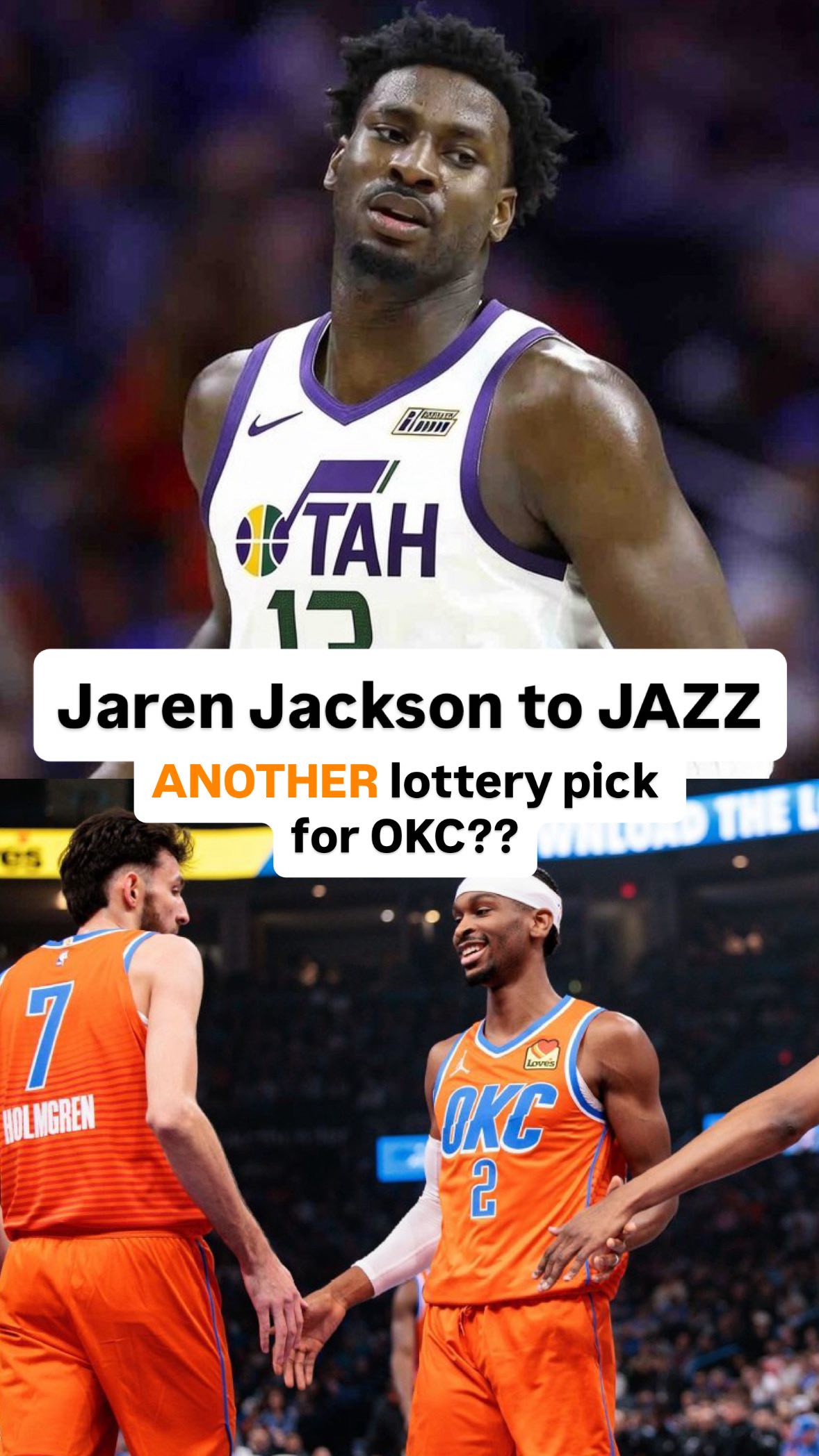 Jaren Jackson to Jazz BUT Thunder likely get ANOTHER 1st Round Draft pick 😳 #NBA #okcthunder #utahjazz #jarenjackson #nbadraft