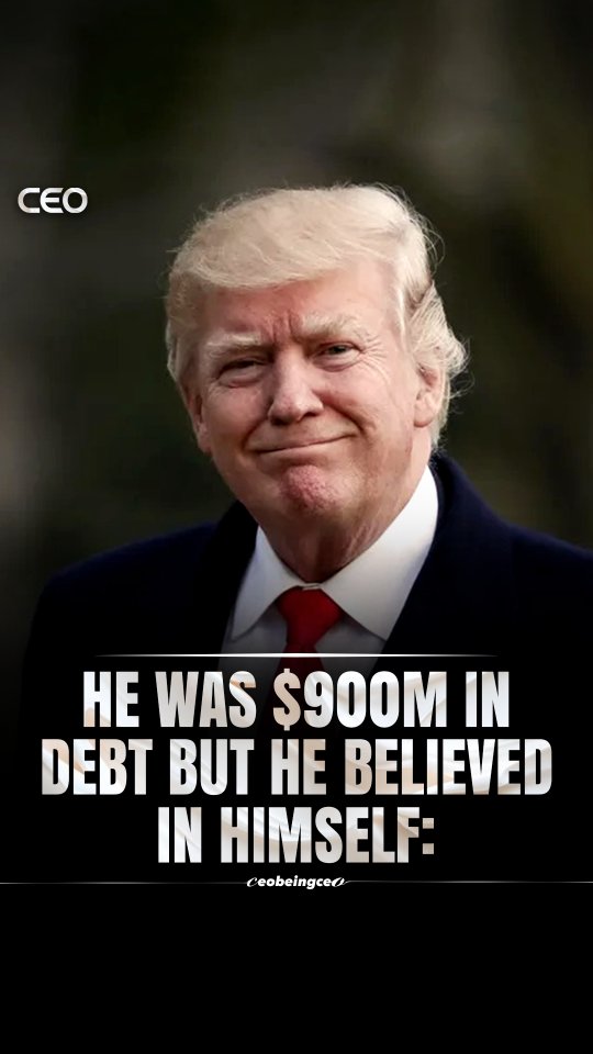 He was $900M in debt - but he didn’t quit.
His belief, resilience, and mindset turned one of the biggest financial setbacks into a massive comeback. He stayed focused, kept building, and eventually rose back into billionaire status.

That’s the power of never giving up.

This clip is from Donald Trump’s first appearance on The Ellen DeGeneres Show, aired on February 27, 2004, where he spoke about his hit TV show The Apprentice and his iconic catchphrase, “You’re fired.”

Follow (us) @ceobeingceo for more!!