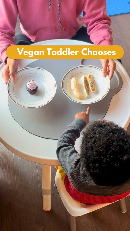 That cupcake almost got him 😙 One of my favorite parts of vegan parenting is giving my boys the space to normalize and explore their curiosity of whole plant foods. They are learning that animals are our friends and plants are our food 💚

Which one are you going for?