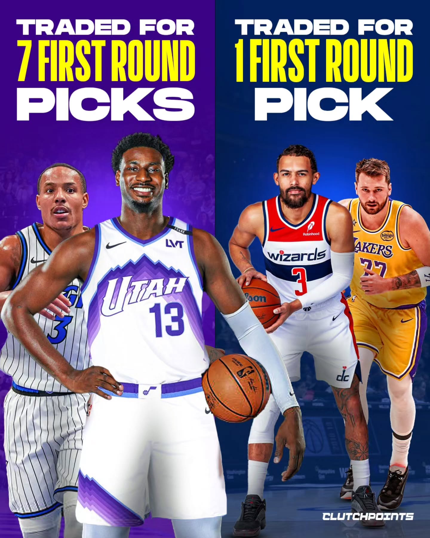 The NBA is wild.

Luka Dončić was 25 when the Mavs traded him.

He's a career 29/8/8 player, a 5-time All-Star (at the time), and just led a team to the NBA Finals. 

Meanwhile, Trae Young was 27 when the Hawks traded him.

He's averaged a career 25 PPG, and he's a 4-time All-Star. 

Together, they were traded for a grand total of 1 first round draft pick - which was in the Luka trade.

ONE.

Sure, the Mavs got AD, and the Hawks got CJ McCollum and Corey Kispert...

But take a look at what the Grizzlies did with Jaren Jackson Jr and Desmond Bane.

Jackson was just traded to the Jazz for a package that included players and 3 first round draft picks.

Last year, Bane was traded to the Magic for a package that included players and 4 first round draft picks.

A combined 7 first rounders headed to Memphis.

For reference, JJJ is a 2-time All-Star, while Bane has never made an All-Star Game.

Make it make sense. 🤷‍♂️