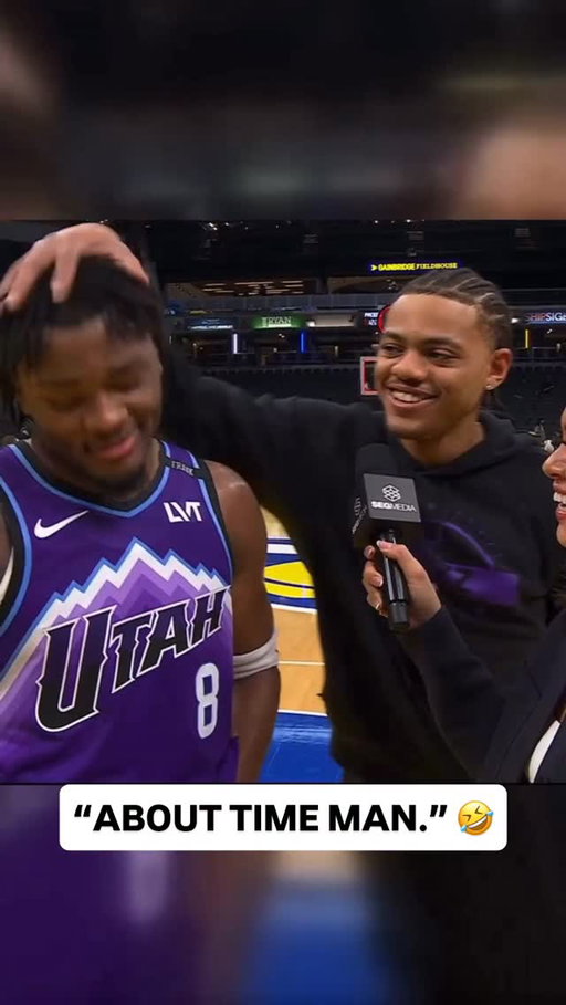 @keyonte1george had jokes for @isaiahcollier after his incredible 22 assist performance in last night’s @utahjazz win! 😅