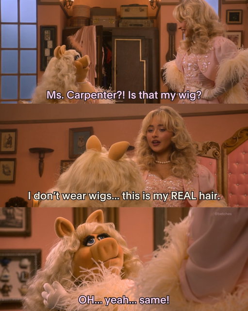 watching Sabrina Carpenter and Miss Piggy perform together is probably the equivalent to watching the Mona Lisa being painted