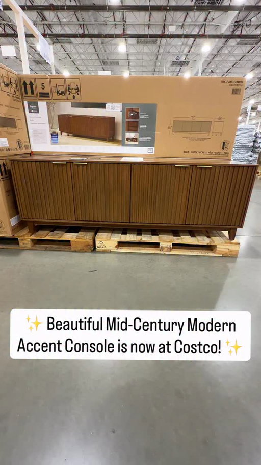 ✨ Beautiful Mid-Century Modern Accent console is now at Costco! ✨

The Bayside Colin 72” Accent Console is one of the highest-rated furniture finds on Costco.com with a ⭐️4.9 rating — and it’s easy to see why! 

🙌Crafted from poplar solids and acacia veneers in a rich walnut finish, this statement piece features four vertical louvred doors, gold metal pulls, and soft-close Euro hinges that keep everything quiet and seamless. 

✅Inside, you’ll find adjustable shelves, massive cabinet space, and built-in cable cutouts to keep your TV, gaming gear, and media setup clean and organized.

😍This is the perfect blend of mid century modern style, high-end finish, and practical Costco value.

💛If you’re upgrading your living room, media wall, or dining space — this console instantly elevates the entire room.

🛒 Available now in Costco clubs and on Costco.com! 
👉Tap on the link in our bio for more info!

#CostcoFinds #CostcoDeals #HomeDecor #MidCenturyModern #BaysideFurnishings