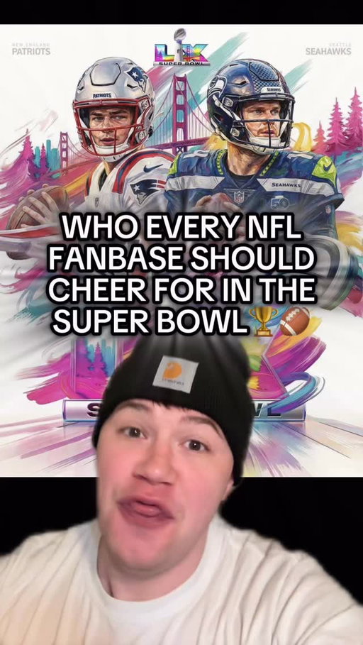 WHO EVERY NFL FANBASE SHOULD CHEER FOR IN THE SUPER BOWL😳🤣🏆🏈 #nfl #football #patriots #seahawks #superbowl #funny