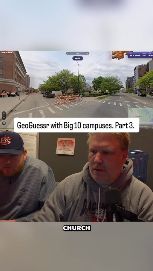 Playing GeoGuessr with Big 10 campuses, but not allowed to move.