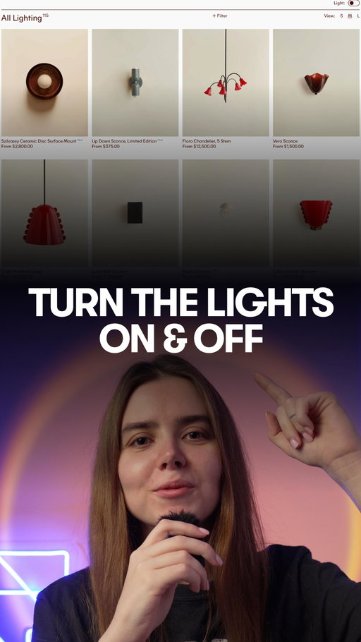 This website (incommonwith.com) is going viral for this super cool toggle that turns the lights on and off.

Here’s how to build the same thing in Framer in less than a minute.

#websitebuilder #webdesign #webdesigntips #webdesigninspiration