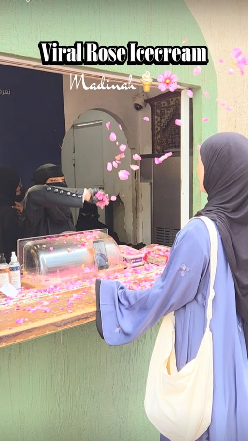 I think I’ll be dreaming about this icecream. 
1000/10 
Honestly viral for a reason!!! 🍦🌸 #roseicecream #viral #madinah