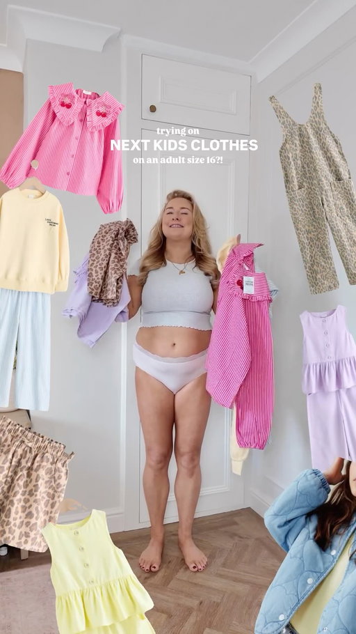 age 16 kids clothes on a size 16 adult…did it work?! I mean it’s a mixed bag but one thing’s for sure, the comfort kids clothes are made with is just 👌🏼 so consider this my unofficial petition to convince brands that we want the FUN and ELASTICATION that kids get. Comment sign ✍🏼 if you’re in 👇🏼