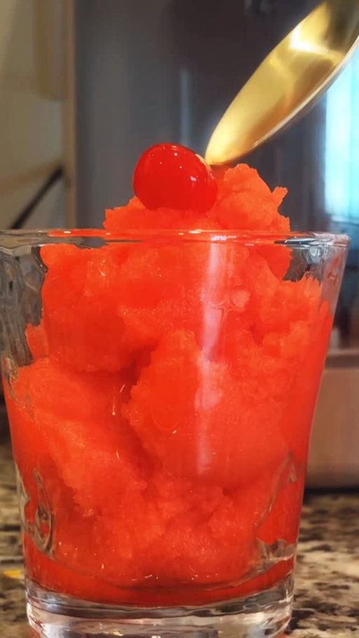 Shirley Temple…but frozen. 🍒 The Perfect Pint turned it into a whole dessert mood. #asmr #perfectpint #blackanddecker