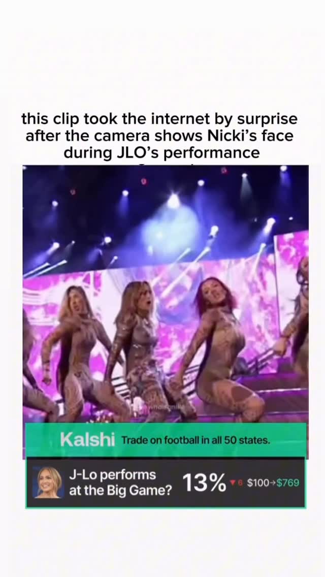 Click the link in bio to claim $10 with code SUPERBOWL10
-
J.Lo dancing to “Anaconda” during a live performance became a viral moment when the camera cut to Nicki Minaj’s reaction. The contrast between J.Lo owning the stage and Nicki watching from the audience created instant tension, fueling debate across social media about respect, intent, and pop culture power dynamics.