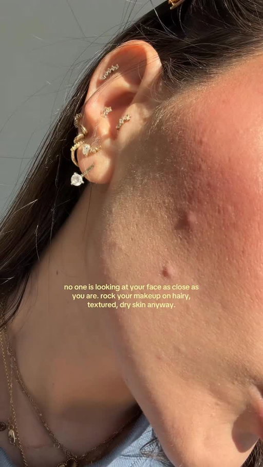 It looks perfect from far away and that’s all that matters🫡🤭 #skin #texture #makeup #crepeyskin #hairyskin